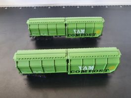 ROCO:DC: 2 X NS MÜLLKIPPWAGEN VAM COMPOST GRÜN