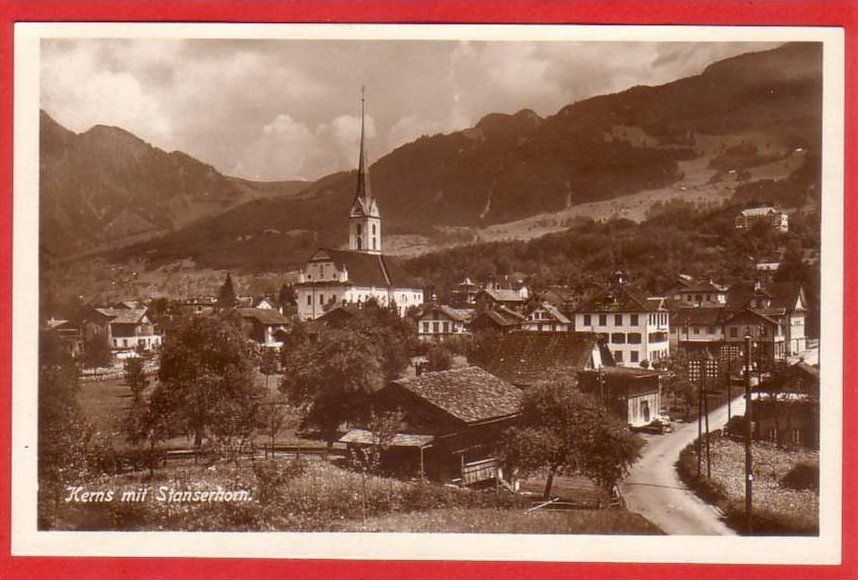 Ansichtskarten: KERNS MIT STANSERHORN 1932 – Gebraucht aus Grüningen von Kartenlaube
