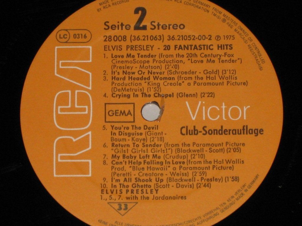 Dischi in vinile: LP - ELVIS - 20 FANTASTIC HITS – Usato da Steckborn venduto da Quo7 2