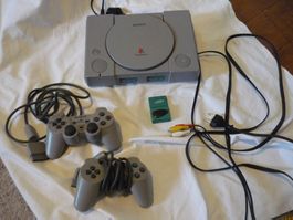 Playstation 1 PS1 Konsole 2 Joypad S-Karte Kabel