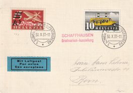Flugpost-1.Automobilpost-Flugmarke Nr.19b Aufdruck matt 1937