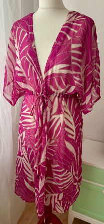 Anita Comfort Strandkleid, weiss pink, florales Muster, S M