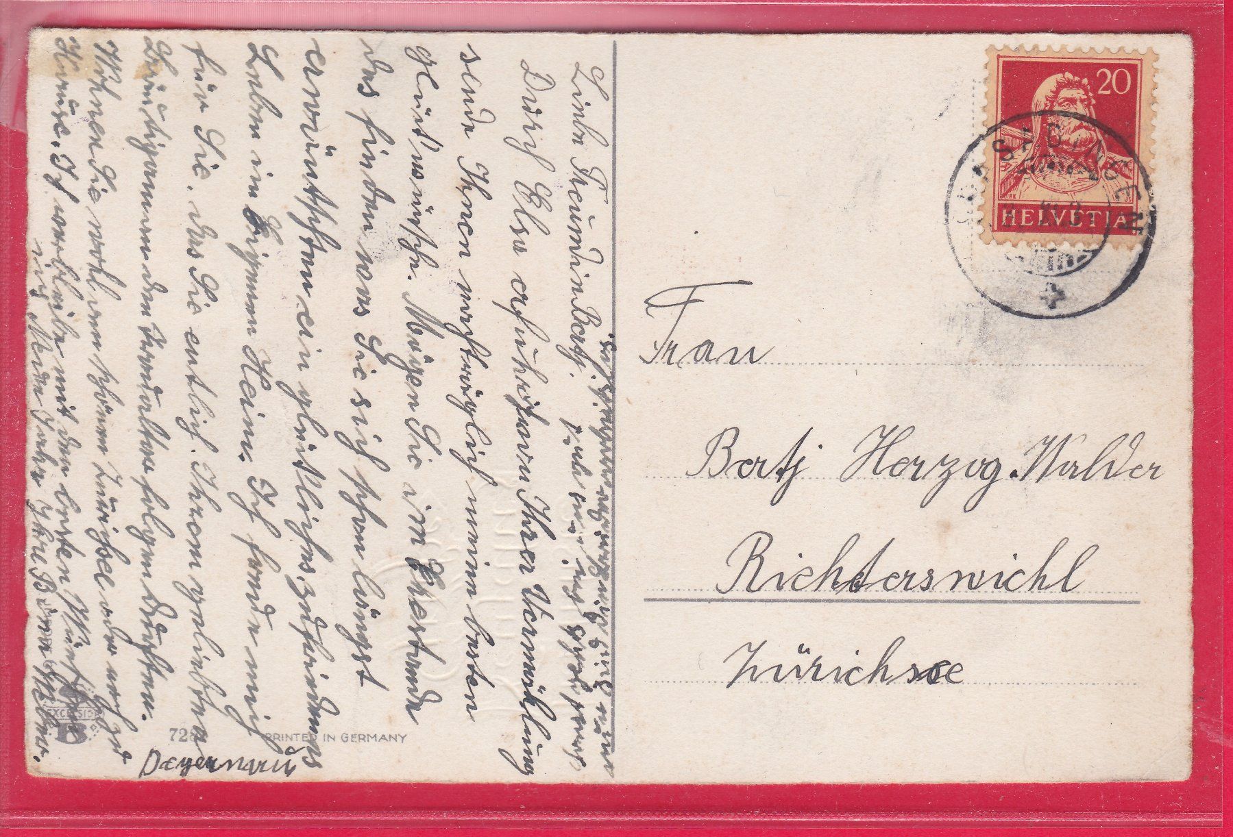Cartoline postali: HERZLICHE NEUJAHRSGRÜSSE, 30.12.1931 – Usato da Oberrieden venduto da Gebirgsstelze 1