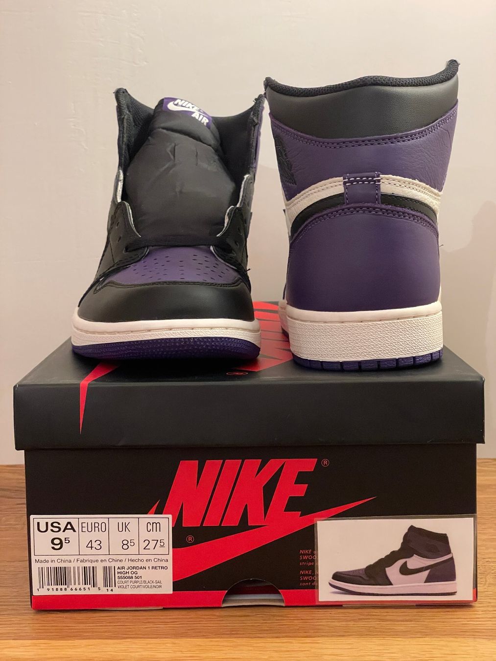 Herrenschuhe: Nike Air Jordan 1 High OG | Court Purple | 43 9.5 – Neu und originalverpackt aus Schaffhausen von mar_mfl9 5