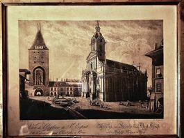 Kupferstich Ansicht der Kirche zum Heiligen Geist Bern 