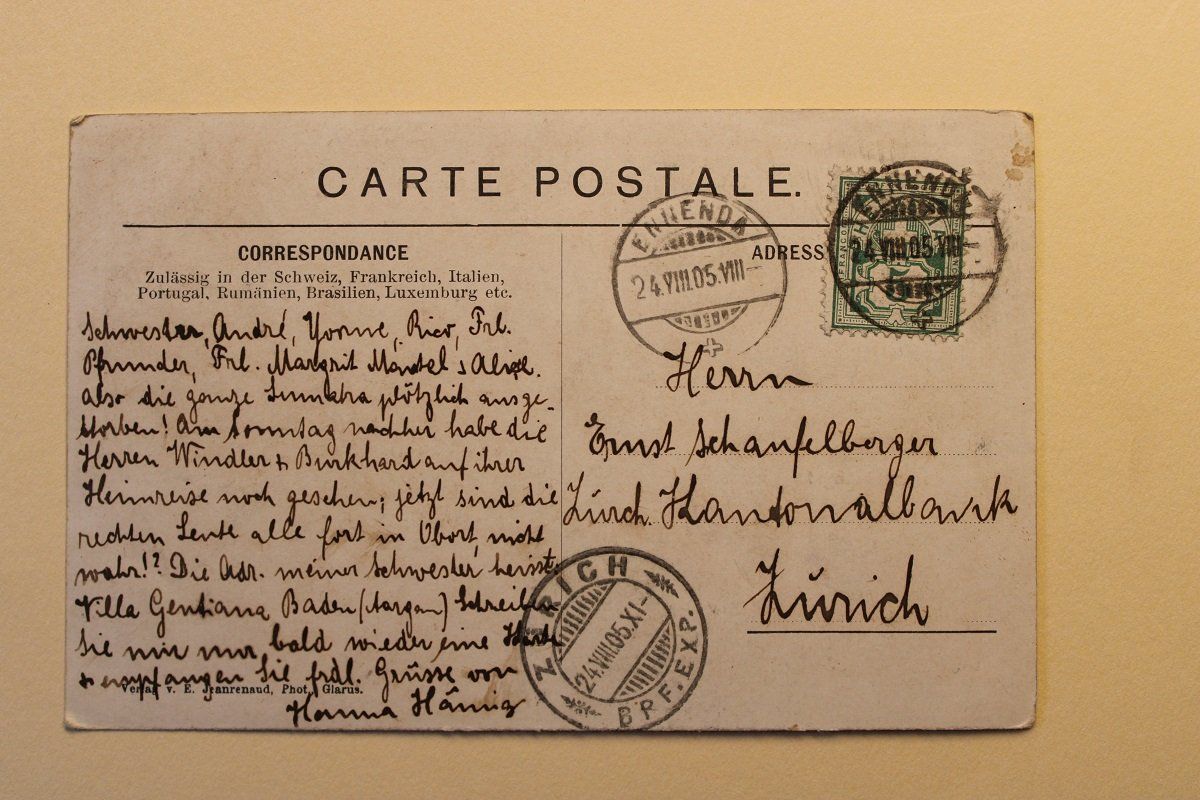 Cartoline postali: AK Glarus 24.VIII.05 – Usato da Wettswil venduto da roma010 1