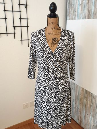Alba Moda Damen Kleid schwarz/weiss Grösse XL 3/4 Aermel