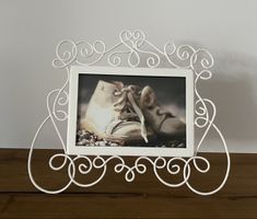 Deko Fotorahmen Weiss, Metall, Shabby Chic