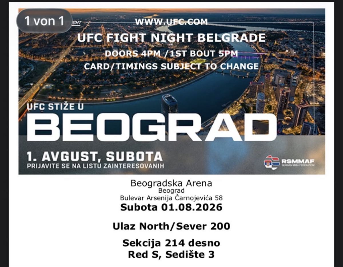 Billets: UFC FIGHT NIGHT – Neuf avec emballage d'origine à Niederuzwil par kze_mh7b 2