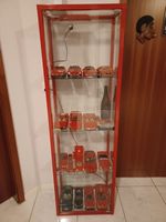 Vitrine en verre/métal rouge