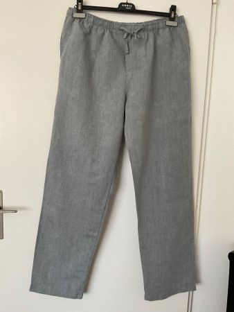 Zimmerli for SWISS First Leinen Hose Gr L grau, mit Taschen