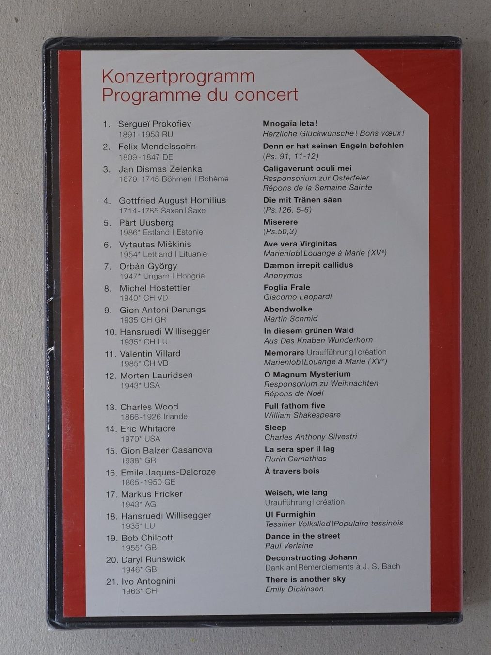 Tutti i DVDs: Schweizer Jungendchor - Konzert Live 2010 – Nuovo e nell'imballaggio originale da Sessa venduto da fraenklishop 1