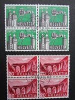 4er Blöcke mit Stempel SILENEN (UR) und KANDERSTEG (BE)