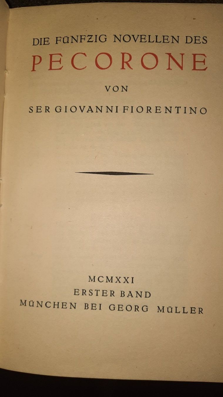 Libri: DIE 50 NOVELLEN DES PECORONE – Usato da zürich venduto da gabab 3