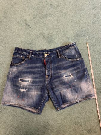 Dsquared2 Jeansshorts blau mit Used-Look gebraucht Grösse 54