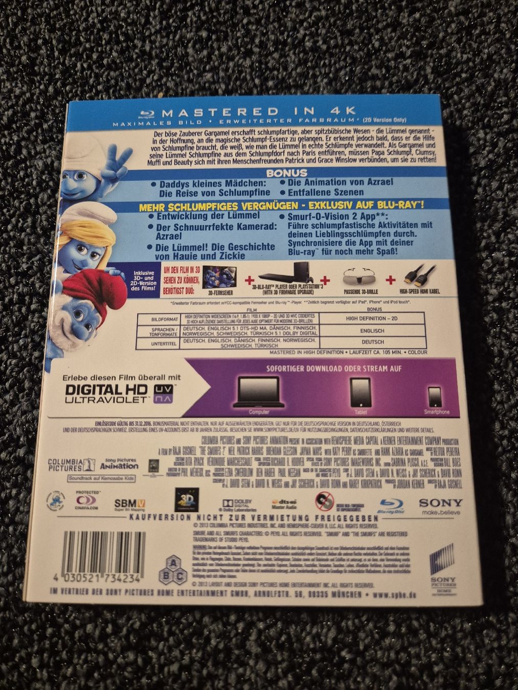 Tutti i DVDs: Die Schlümpfe 2 - Blu-Ray 3D – Usato da Ruswil venduto da jan_bxl5 1