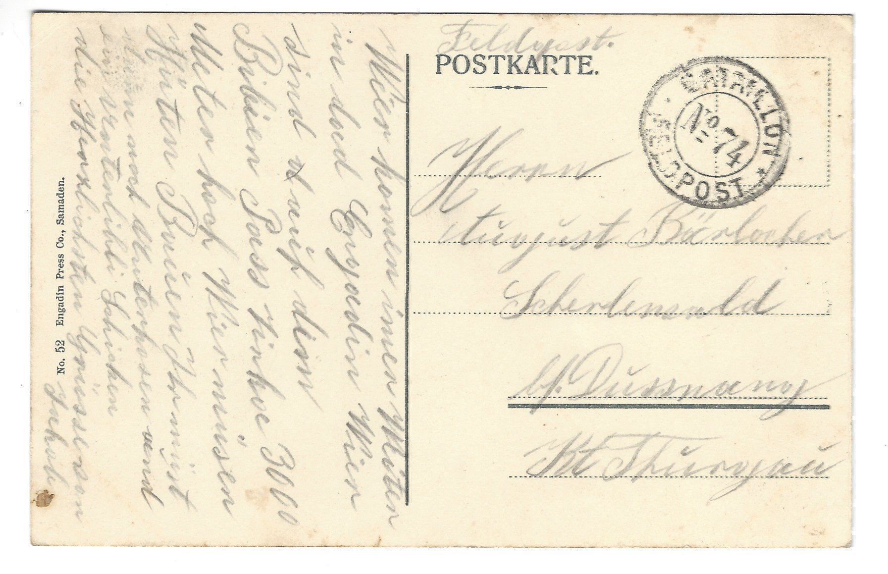 Cartoline postali: AK Maloja Füs.Bat 74 – Usato da Frauenfeld venduto da Astra13 1