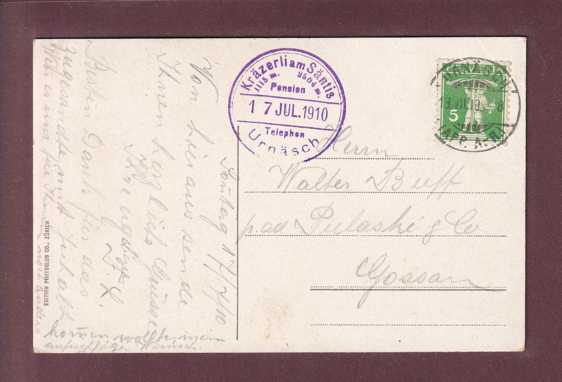 Cartoline postali: Urnäsch - KRÄZERLI am Säntis – Usato da Pully venduto da nicecards 1