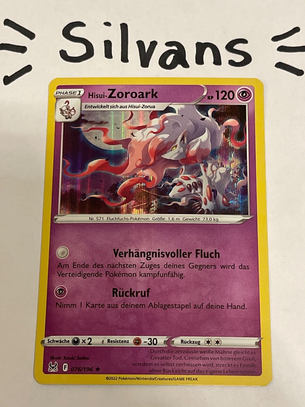 Pokémon Sammelbilder & Trading cards: Zoroark Holo 076/196 Verlorener Ursprung Deutsch – Neu (gemäss Beschreibung) aus Wil SG von Silvans