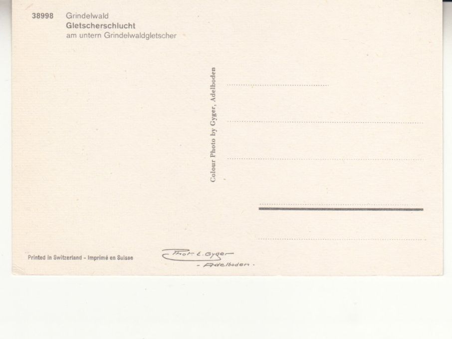 Ansichtskarten: Grindelwald Gletscherschlucht ca. 1960 – Gebraucht aus Bürglen TG von StampGraf 1