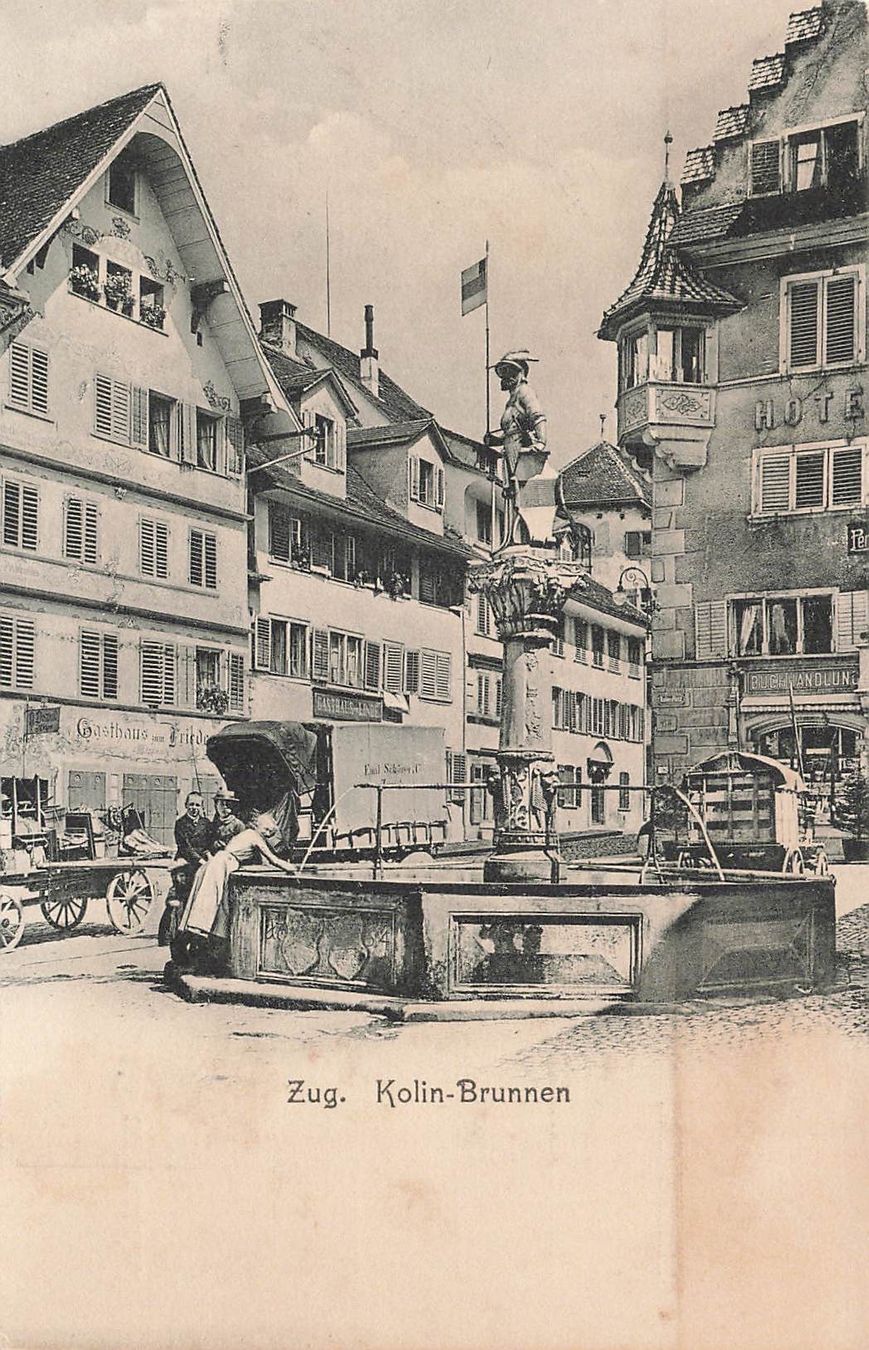 Cartoline postali: Zug (ZG) Kolin Brunnen – Usato da Biasca venduto da Blenio71