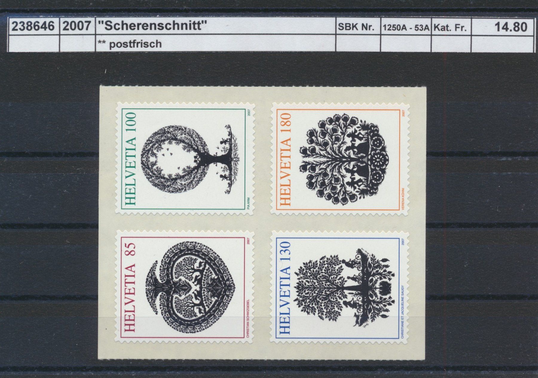 Alle Briefmarken: 2007 "Scherenschnitt", ** postfrisch – Neu (gemäss Beschreibung) aus Winterthur von Zupogeru