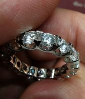 Bague argent avec diamants de moissanite de 3,52 ct certifié
