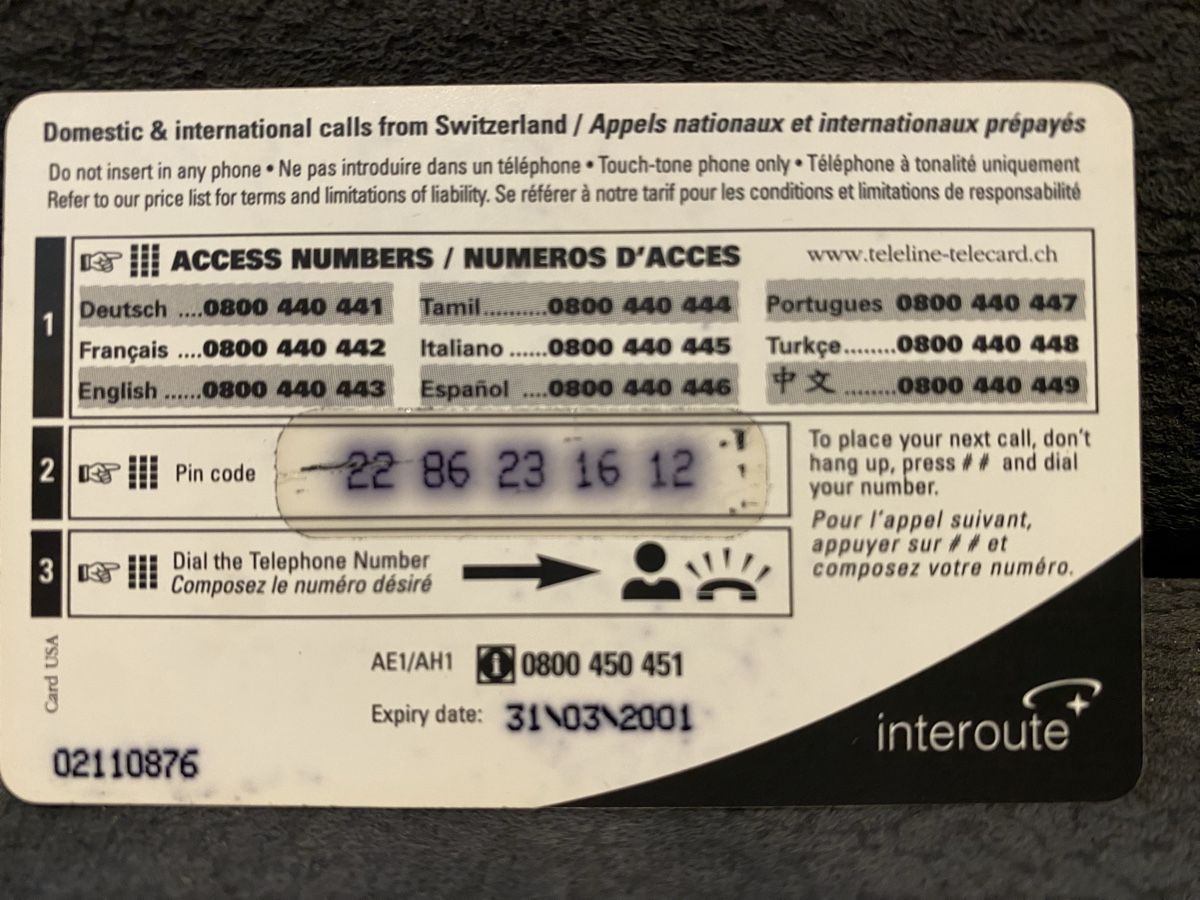 Schede telefoniche: Teleline – Usato da Lausanne venduto da babacard10 1