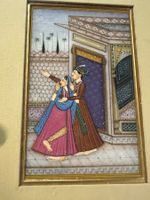 Peinture miniature moghole peinte à la main scène d'amour du