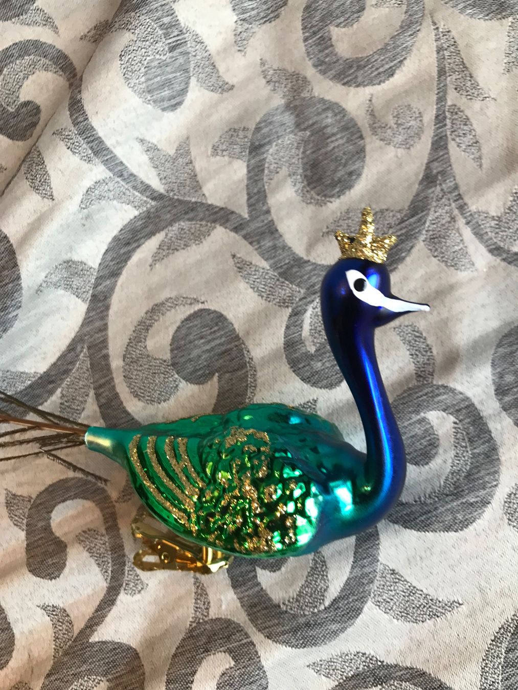 Tutte le decorazioni: gr. blauer Pfau Christbaumschmuck Ostern Vogel – Nuovo e nell'imballaggio originale da Alpnach Dorf venduto da marvo 2