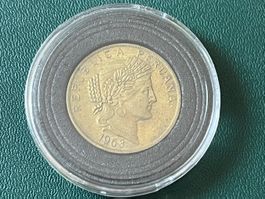 Peruanische 10 Centavos münze 1963