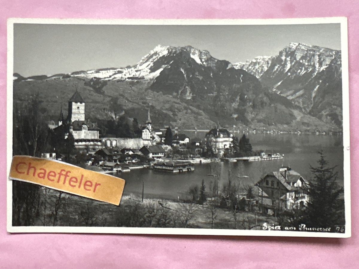 Ansichtskarten: Spiez am Thunersee.  76 – Gebraucht aus Zürich von Chaeffeler