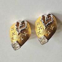 Boucles d'oreilles Vintage, dorées, création PALLAS - 3x2cm