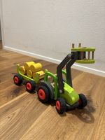 Traktor mit Anhänger Holzspielzeug neuwertiger Zustand
