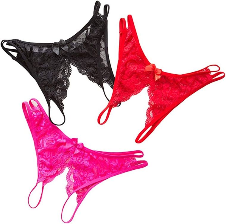 3er-Set Damen Spitze Offen Ouvert Unterhosen Reizvolle Tanga | Kaufen ...