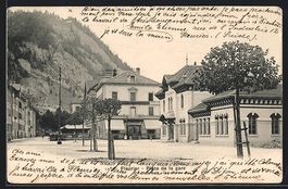 AK Fleurier, Place de la gare, 1903