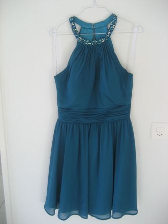 Neckholder Cocktailkleid Farbe Petrol Gr. 36