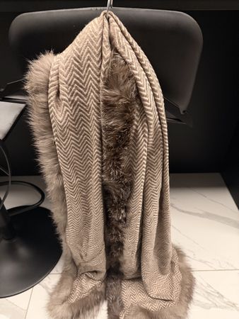 Sciarpa invernale con vera pelliccia di coniglio
