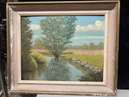 PAYSAGE HUILE SUR PANNEAU SIGNÉE