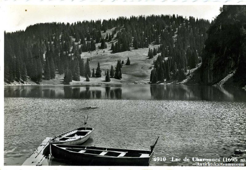 Ansichtskarten: Lac des Chavonnes + 1945 STEMPEL – Gebraucht aus Emmenbrücke von teestube