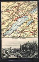 Neuchâtel, Vue générale, Landkarte mi