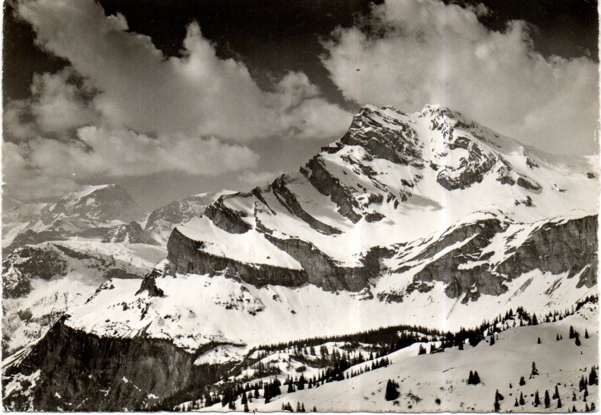 Ansichtskarten: AK BRAUNWALD TÖDI MIT ORTSTOCK - SCHNEE – Gebraucht aus Greifensee von scharmant