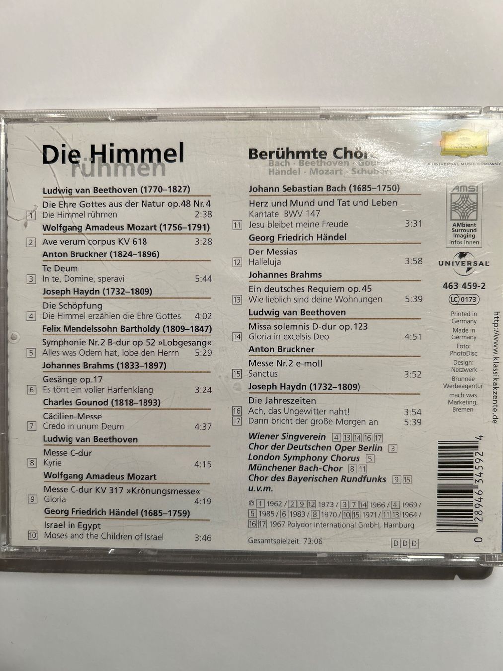 CD: Berühmte Chöre – Usato da Arth venduto da Vrecam51 1