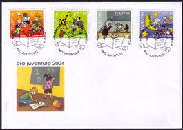 2004_J373-76_Pro Juventute_FDC BLOCK-Marken_HELLER Farbton !