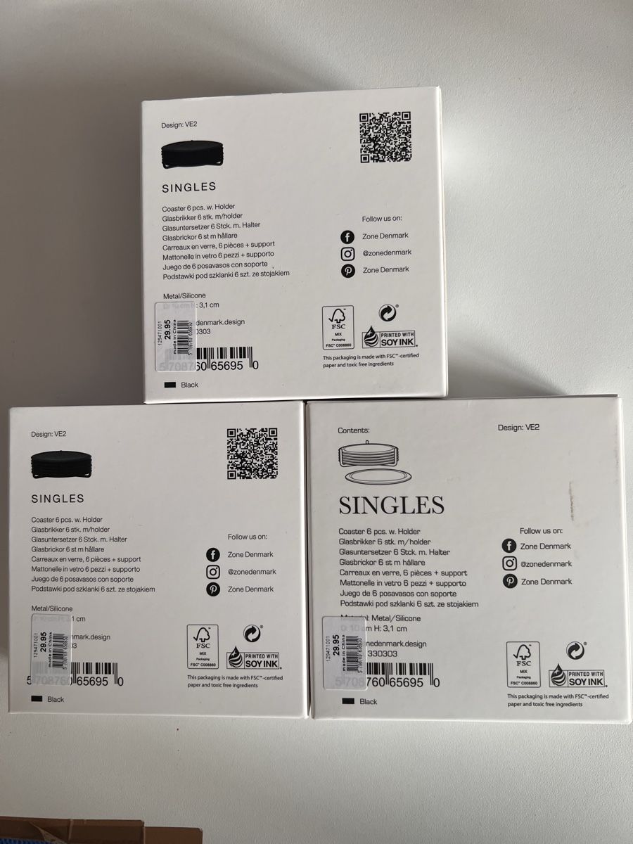 Untersetzer: 3 Stück Zone Denmark SINGLE Coaster 6 Stk.  – Neu und originalverpackt aus Uster von SmartSales_zh 1
