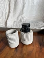 Set of concrete soap dispenser & cup