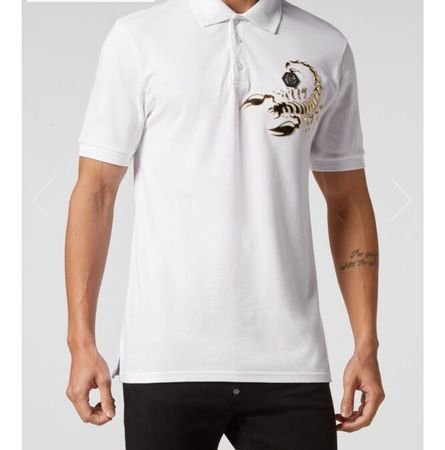 Polohemd Herren Philipp Plein Weiss Grösse M neu