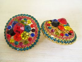 Statement Ohrclips Strass Vintage Clips Ohrringe