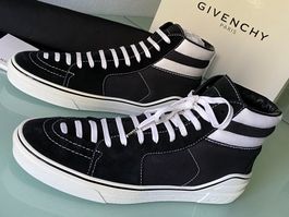 GIVENCHY George V Schwarz Canvas Leder High Sneakers 45 NEU