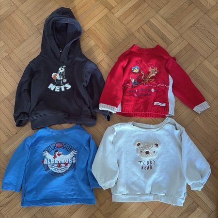 Lot de 4 pulls et sweats pour enfant, taille 86